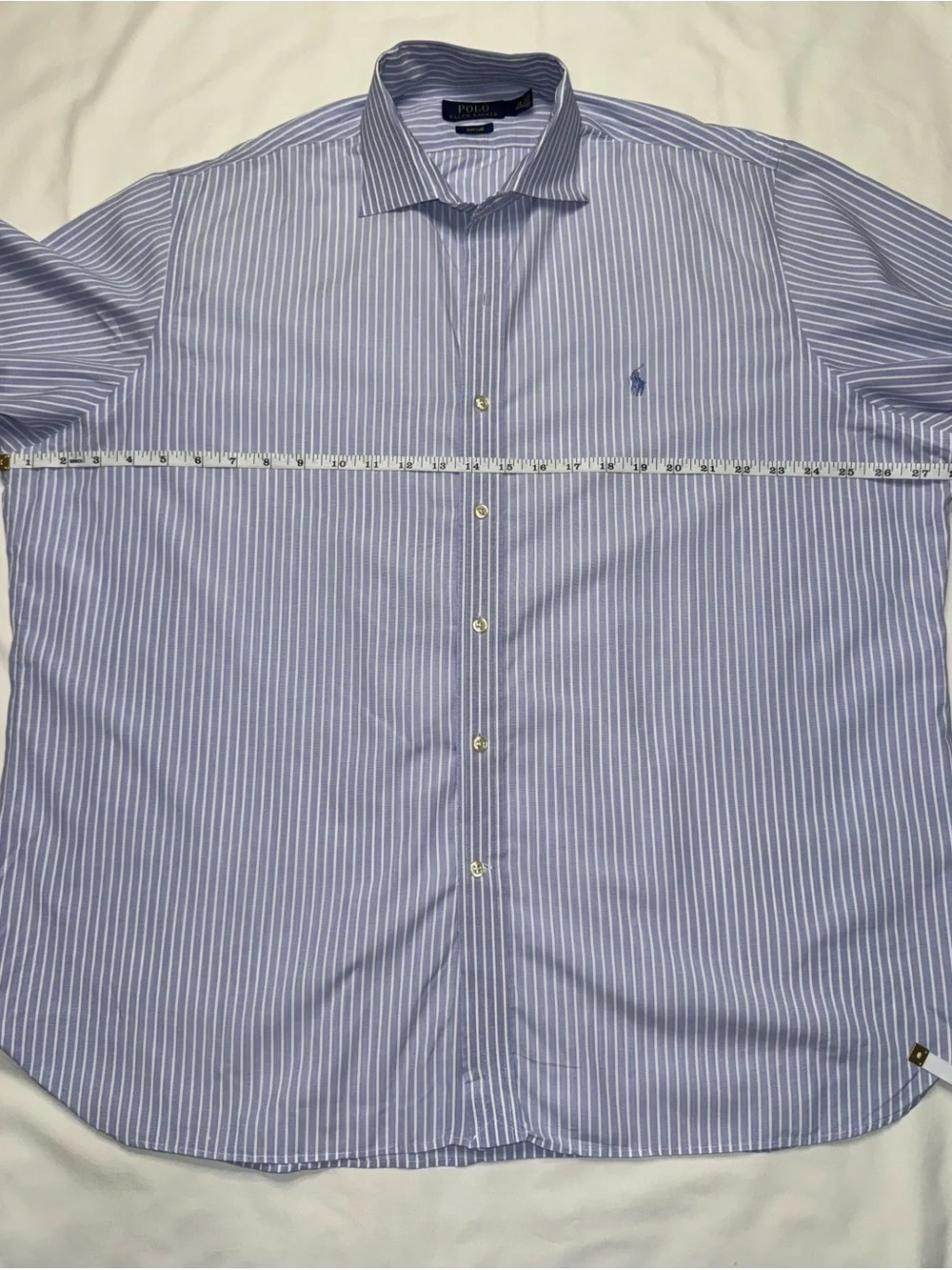 Polo by Ralph Lauren Blue and White Pinstripe Dress Shirt